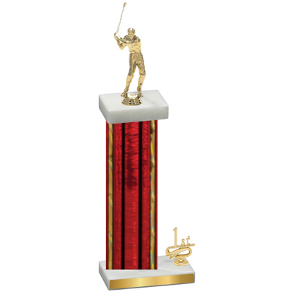 Accented Single Red Glacier First Place Golf Trophy