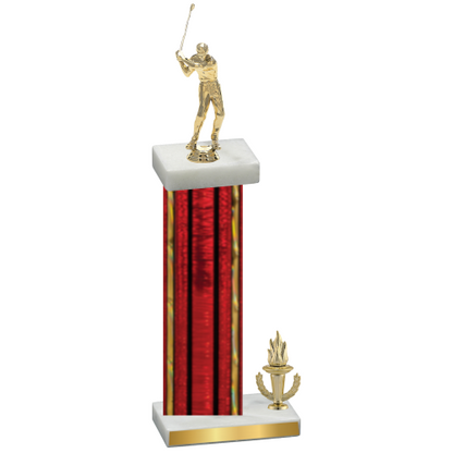 Accented Single Red Glacier Victory Golf Trophy