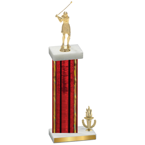 Accented Single Red Glacier Victory Golf Trophy