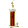 Accented Single Red Glacier Year Golf Trophy
