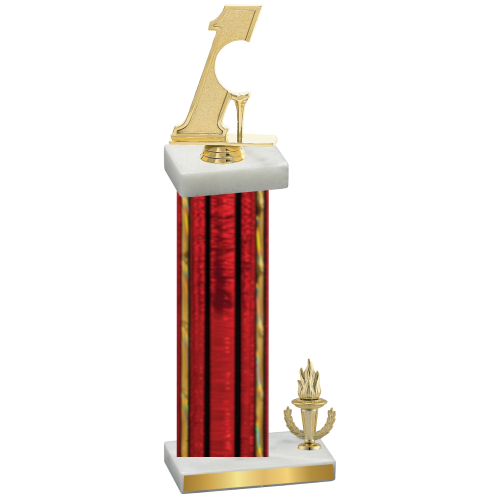 Accented Single Red Glacier Victory Golf Trophy