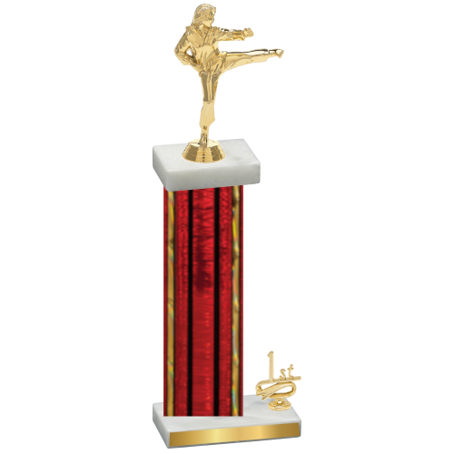 Accented Single Red Glacier First Place Karate Trophy