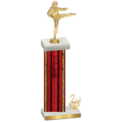 Accented Single Red Glacier Second Place Karate Trophy