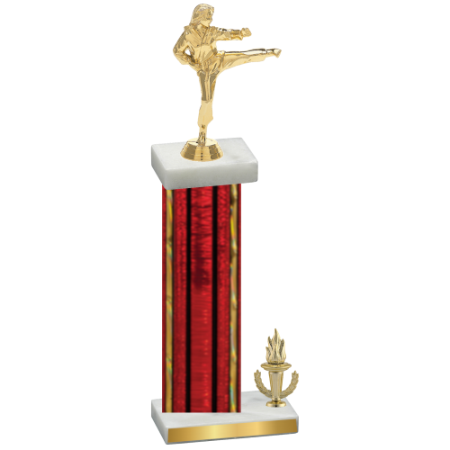 Accented Single Red Glacier Victory Karate Trophy
