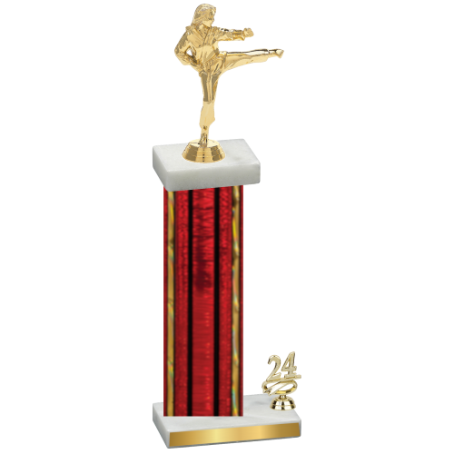 Accented Single Red Glacier Year Karate Trophy