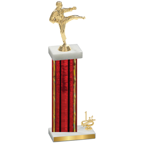 Accented Single Red Glacier First Place Karate Trophy