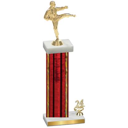 Accented Single Red Glacier Year Karate Trophy