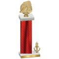 Accented Single Red Carbon Fiber Victory Soccer Trophy