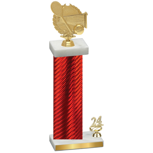 Accented Single Red Carbon Fiber Year Tennis Trophy