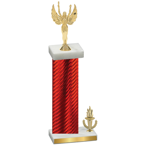 Accented Single Red Carbon Fiber Victory Victory Trophy