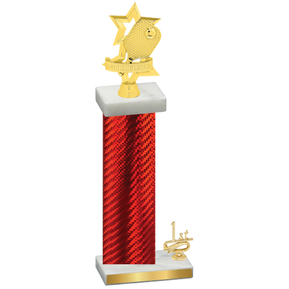 Accented Single Red Carbon Fiber First Place Pickleball Trophy