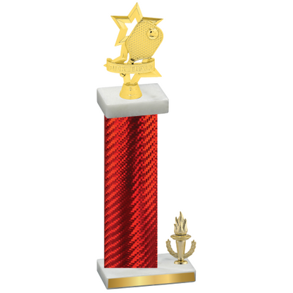 Accented Single Red Carbon Fiber Victory Pickleball Trophy