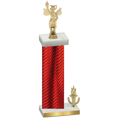 Accented Single Red Carbon Fiber Victory Academics Trophy