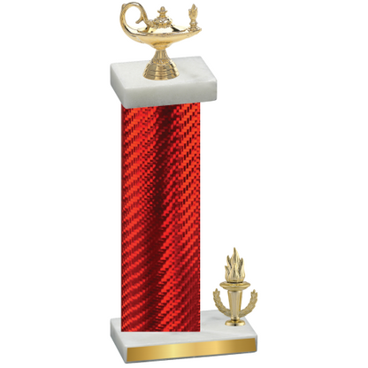 Accented Single Red Carbon Fiber Victory Academics Trophy