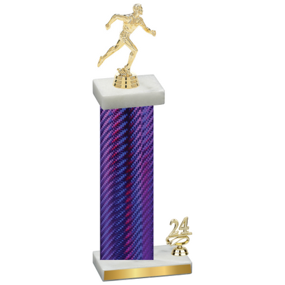 Accented Single Purple Carbon Fiber Year Running Trophy