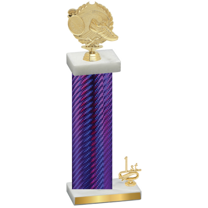 Accented Single Purple Carbon Fiber First Place Running Trophy