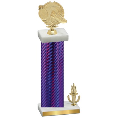 Accented Single Purple Carbon Fiber Victory Running Trophy