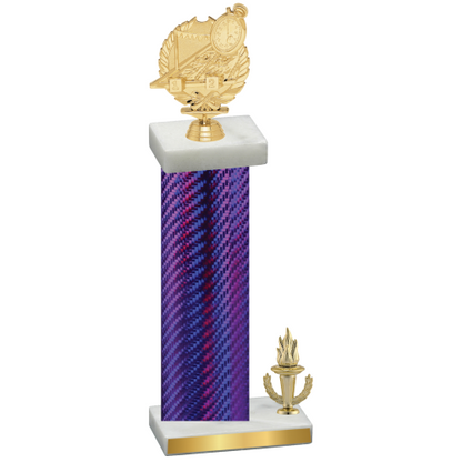 Accented Single Purple Carbon Fiber Victory Swimming Trophy