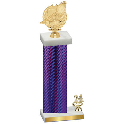 Accented Single Purple Carbon Fiber Year Swimming Trophy