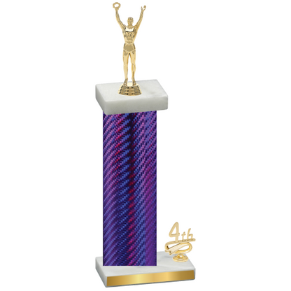 Accented Single Purple Carbon Fiber Fourth Place Victory Trophy