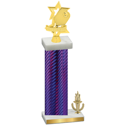 Accented Single Purple Carbon Fiber Victory Pickleball Trophy