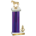 Accented Single Purple Carbon Fiber Victory Horses Trophy
