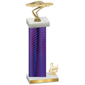 Accented Single Purple Carbon Fiber Third Place Cars Trophy