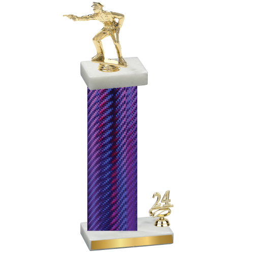 Accented Single Purple Carbon Fiber Year Shooter Trophy