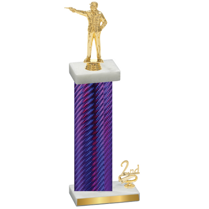 Accented Single Purple Carbon Fiber Second Place Shooter Trophy