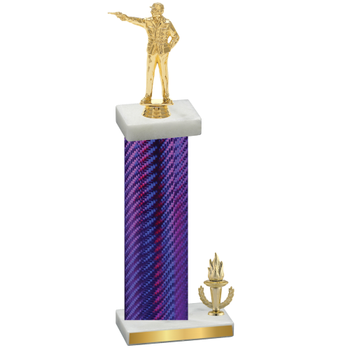 Accented Single Purple Carbon Fiber Victory Shooter Trophy
