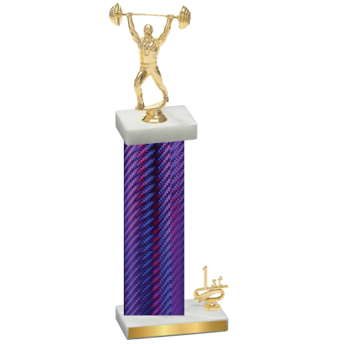 Accented Single Purple Carbon Fiber First Place Weights Trophy