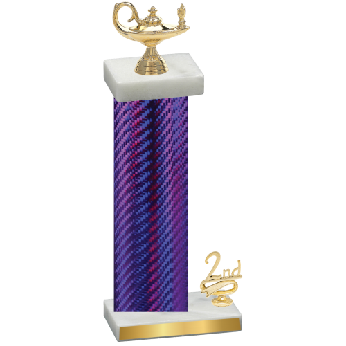 Accented Single Purple Carbon Fiber Second Place Academics Trophy