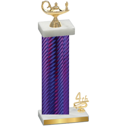 Accented Single Purple Carbon Fiber Fourth Place Academics Trophy