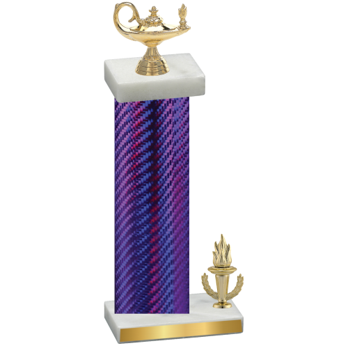 Accented Single Purple Carbon Fiber Victory Academics Trophy