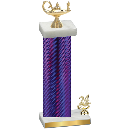 Accented Single Purple Carbon Fiber Year Academics Trophy