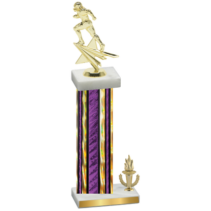 Accented Single Purple Glacier Victory Football Trophy