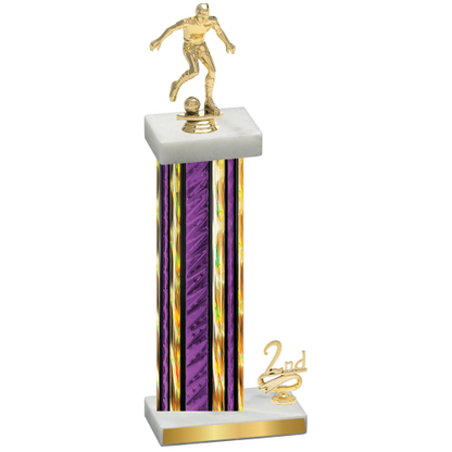 Accented Single Purple Glacier Second Place Soccer Trophy