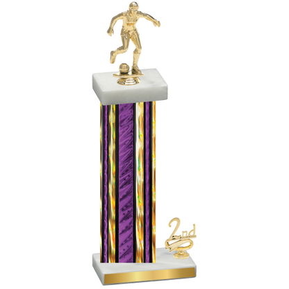 Accented Single Purple Glacier Second Place Soccer Trophy