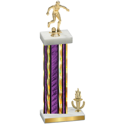 Accented Single Purple Glacier Victory Soccer Trophy