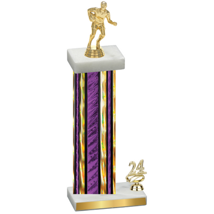 Accented Single Purple Glacier Year Rugby Trophy