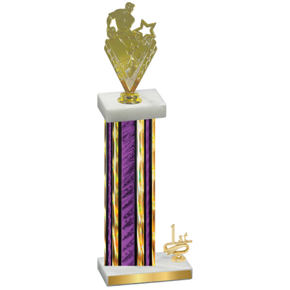 Accented Single Purple Glacier First Place Rugby Trophy