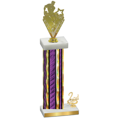 Accented Single Purple Glacier Second Place Rugby Trophy