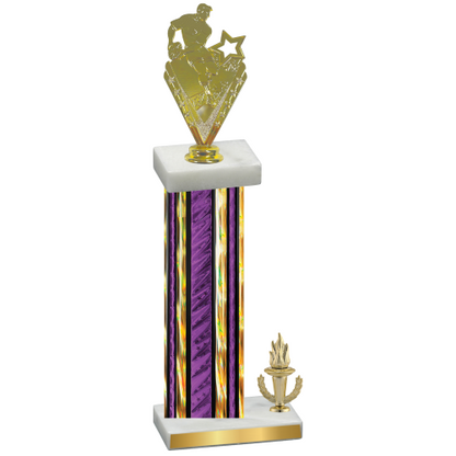 Accented Single Purple Glacier Victory Rugby Trophy