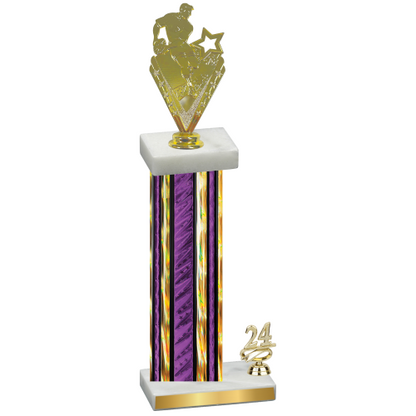 Accented Single Purple Glacier Year Rugby Trophy