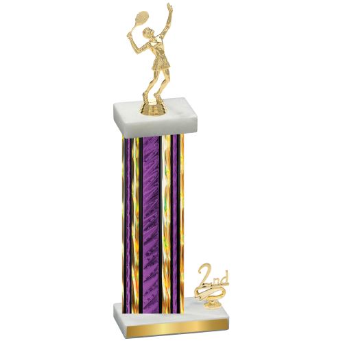 Accented Single Purple Glacier Second Place Tennis Trophy