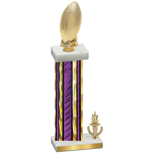 Accented Single Purple Glacier Victory Football Trophy