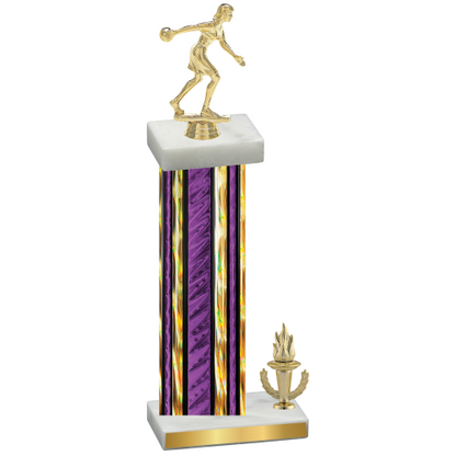 Accented Single Purple Glacier Victory Bowling Trophy