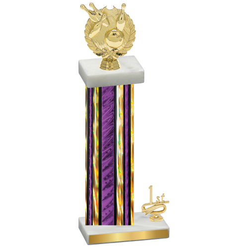 Accented Single Purple Glacier First Place Bowling Trophy