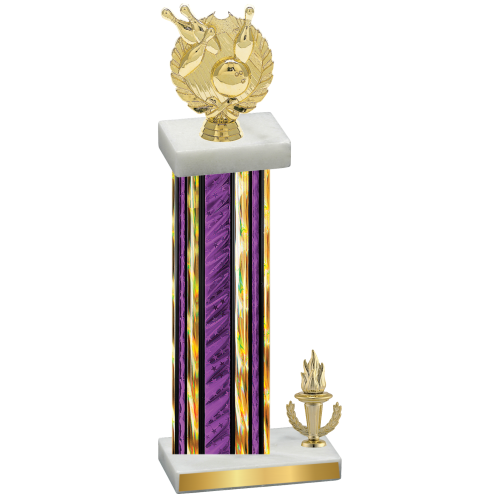 Accented Single Purple Glacier Victory Bowling Trophy