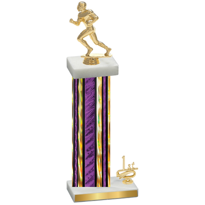 Accented Single Purple Glacier First Place Football Trophy